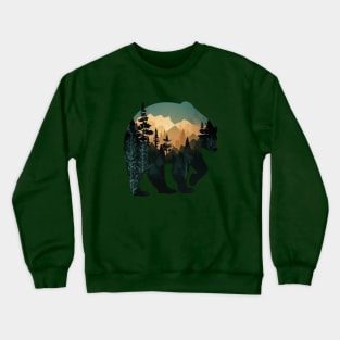 Bear Walking Through Fores Crewneck Sweatshirt